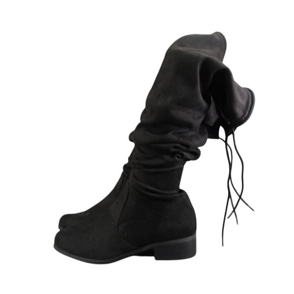 Charles David Shoes Women 7 Boots Fashion Over The Knee Gammon Pull On Tie Black - Picture 5 of 16